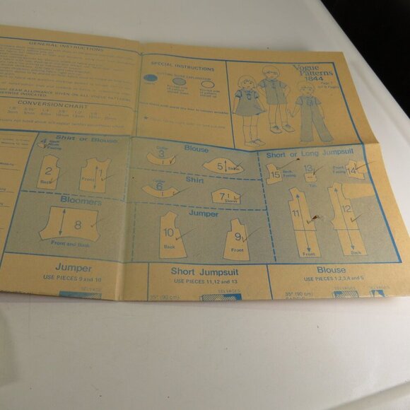 Vogue 1844 Clothing Pattern Toddler 1 Jumper, Bloomers, Blouse, Shirt, Jumpsuit - Picture 5 of 10